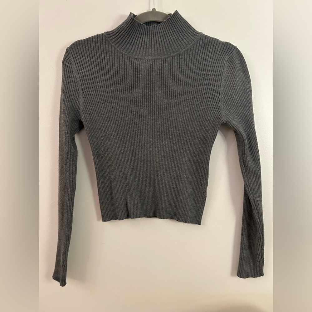 Pink Republic Dark Grey Tight Knitted Sweater